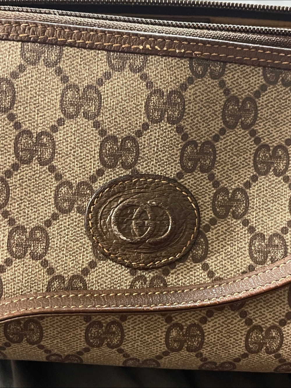 Vintage Gucci Brown Monogram Canvas Crossbody - Picture 7 of 7
